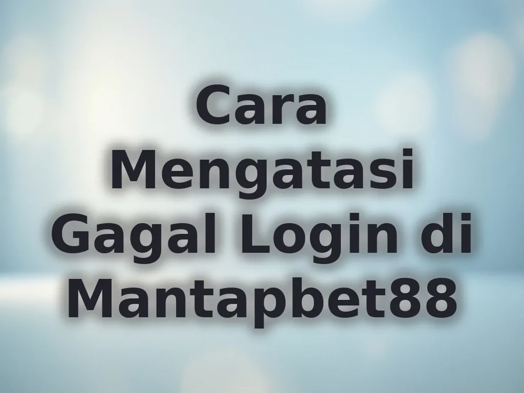 Cara Mengatasi Gagal Login di Mantapbet88